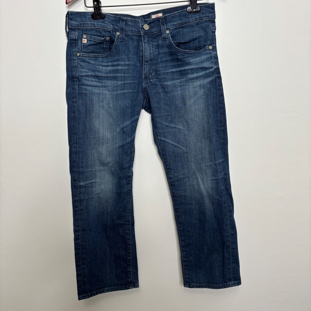 AG Adriano Goldschmied Tomboy Crop Relaxed Straight Jeans Blue Womens 29 USA